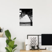 白黒の階段 ポスター (ホームオフィス)