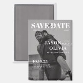 白黒の雑誌の表紙の写真の結婚式 マグネット (正面/裏面)