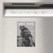 白黒の雑誌の表紙の写真の結婚式 マグネット (インサイチュ (食洗機))