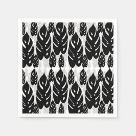 白黒の離れデザイン スタンダードカクテルナプキン