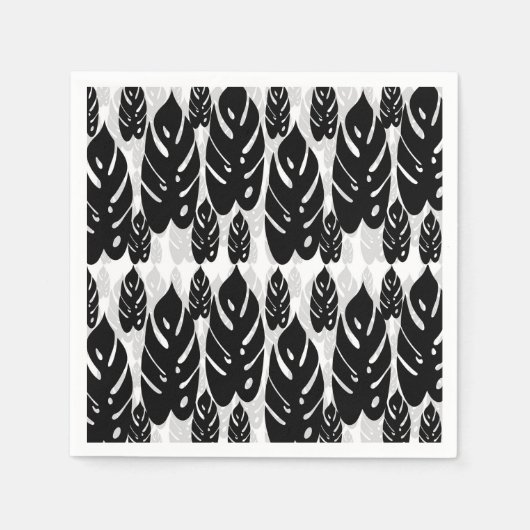 白黒の離れデザイン スタンダードカクテルナプキン (正面)