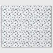 白黒の雪のモダン結晶 ラッピングペーパー (フラット)