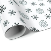 白黒の雪のモダン結晶 ラッピングペーパー (ロールコーナー)