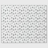 白黒の雪のモダン結晶 ラッピングペーパー (フラット)