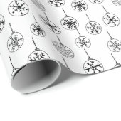 白黒の雪のモダン結晶 ラッピングペーパー (ロールコーナー)