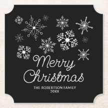 白黒の雪の結晶クリスマスパーティー