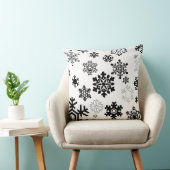 白黒の雪の結晶 クッション (椅子)