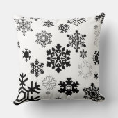 白黒の雪の結晶 クッション (裏面)