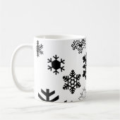 白黒の雪の結晶 コーヒーマグカップ (左)