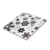 白黒の雪の結晶 タイル (側面)