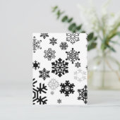 白黒の雪の結晶 ポストカード (スタンド正面)