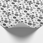 白黒の雪の結晶 ラッピングペーパー (角)
