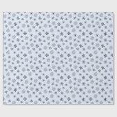 白黒の雪モダン片の青いクリスマス ラッピングペーパー (フラット)