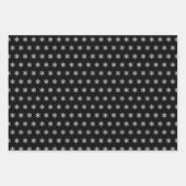 白黒の雪モダン片、メリークリスマス ラッピングペーパーシート (正面3)