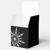 白黒の雪片の冬の結婚式 フェイバーボックス (オープン)