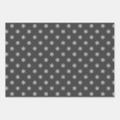 白黒の雪片の巻き付け用紙セット ラッピングペーパーシート (正面3)