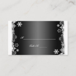 白黒の雪片の結婚座席表 プレイスカード