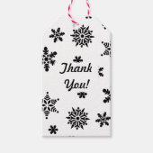 白黒の雪片ギフトまたはメッセージカード ギフトタグ (正面)