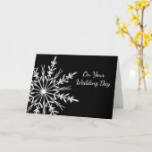 白黒の雪片ブレンドファミ結婚リ カード (黄色い花)