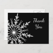 白黒の雪片冬ありがとう ポストカード (正面/裏面)