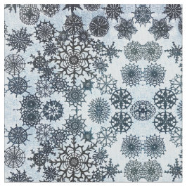 白黒の雪片 ファブリック