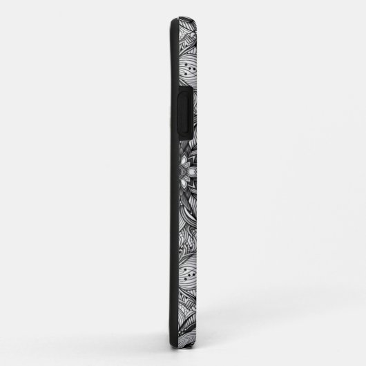 白黒の電話パターン(の模様が)あるケース Case-Mate iPhoneケース (裏面/右)