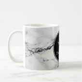 白黒の霜降りとハート コーヒーマグカップ (左)