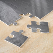 白黒の青いリンドウの自然 ジグソーパズル (側面)