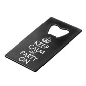 白黒の静保かとパーティーオン クレジットカード栓抜き (正面アングル)