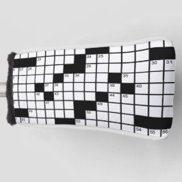 白黒の面白いクロスワードパズルゲーム ゴルフヘッドカバー