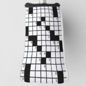 白黒の面白いクロスワードパズルゲーム ゴルフヘッドカバー (回転90)