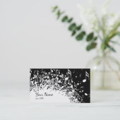 白黒の音楽の爆発デザイン 名刺 (スタンド正面)