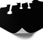 白黒の音楽をテーマにした装飾 ポスター (角)