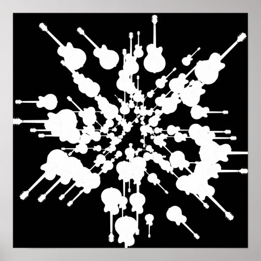 白黒の音楽をテーマにした装飾 ポスター (正面)