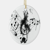 白黒の音楽エレガントノート セラミックオーナメント (右)