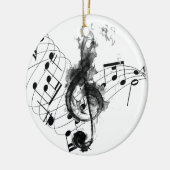 白黒の音楽エレガントノート セラミックオーナメント (左)