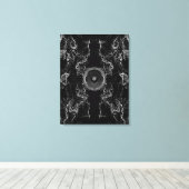 白黒の音楽スピーカーキャンバス印刷 キャンバスプリント (インサイチュ (ウッドフロア))