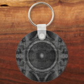 白黒の音楽スピーカー キーホルダー (正面)