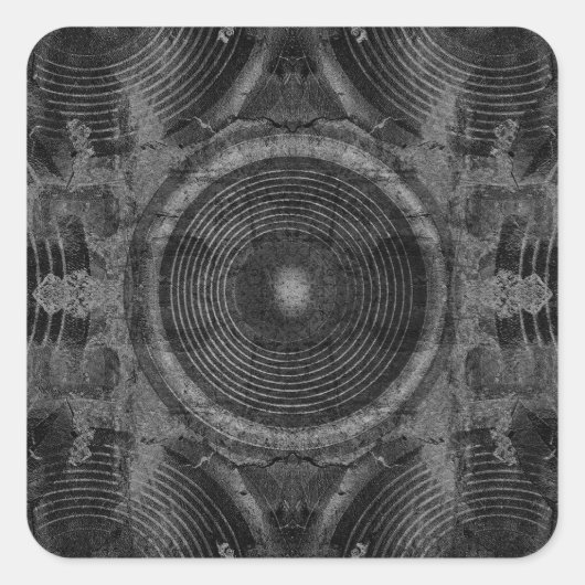 白黒の音楽スピーカー スクエアシール (正面)