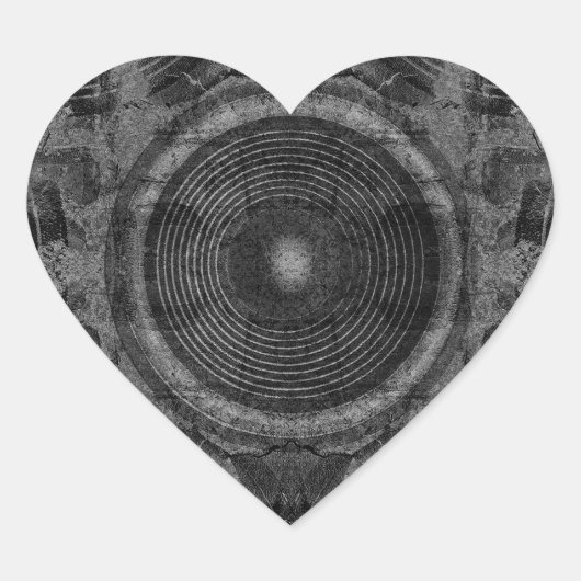 白黒の音楽スピーカー ハートシール (正面)