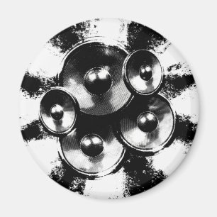 白黒の音楽スピーカー マグネット