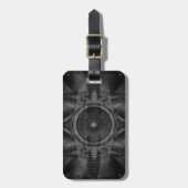 白黒の音楽スピーカー ラゲッジタグ (正面縦)