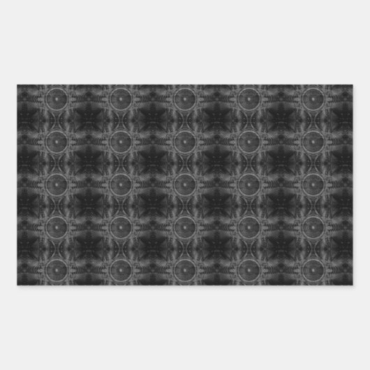 白黒の音楽スピーカー 長方形シール (正面)