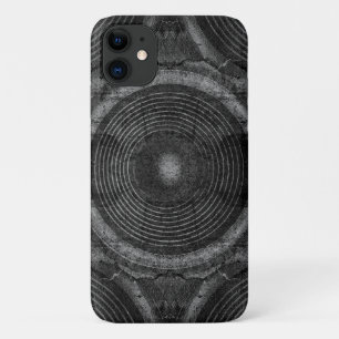 白黒の音楽スピーカー iPhone 11 ケース