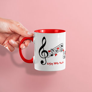 白黒の音楽ノートコーヒーマグ マグカップ