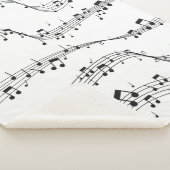 白黒の音楽ノートパターンミュージシャン シェルパブランケット (3/4)