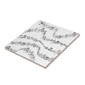 白黒の音楽ノートパターンミュージシャン タイル (側面)