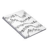 白黒の音楽ノートパターンミュージシャン ノートブック (右側)