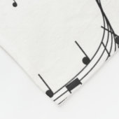 白黒の音楽ノートパターンミュージシャン フリースブランケット (角)