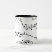 白黒の音楽ノートパターンミュージシャン マグカップ (中央)